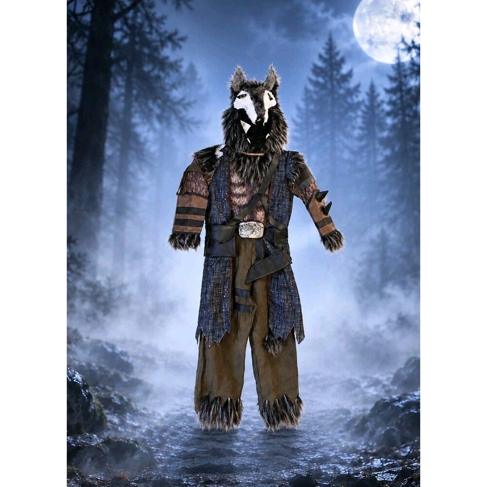 Teetot Dark Forest Werewolf Warrior Kids 5 6 Deluxe Halloween Costume Mask C71